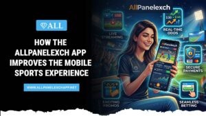 AllPanelExch mobile app showing live sports updates and multi-sport dashboard on smartphone